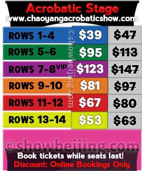 Chaoyang Theatre Seat Map & Ticket Prices USD